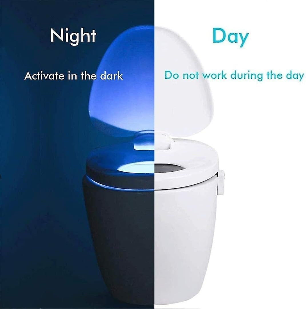 Motion Sensor Toilet Light – LED RGB Night Light with 8 Color Options Motion Sensor Toilet Light – LED RGB Night Light with 8 Color Options